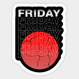 Friday Retro Funny Sticker